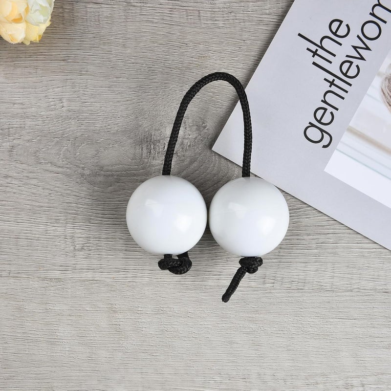 MGTECH 2Pcs Asalato Shakers, Kashaka Rhythmic Ball African Musical Instrument Aslatua Shakers, White - Image 4